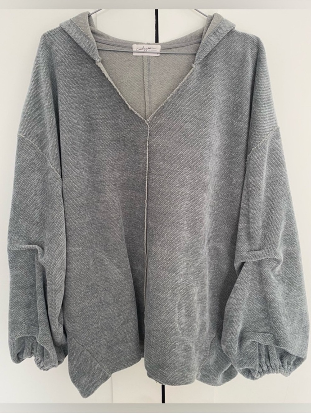 Carly Jean Los Angeles Oversized Tunic Hoodie Lantern Sleeves XXL / XXXL